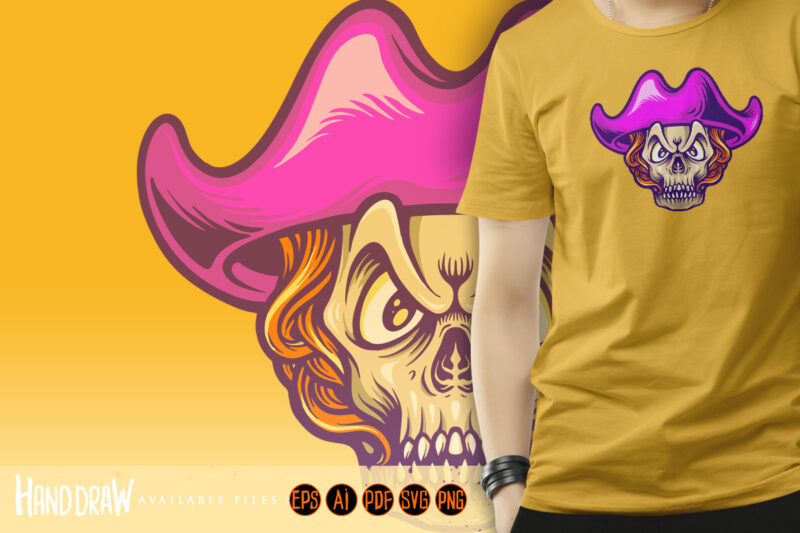 Pirates Candy Skull Mascot Illustrations