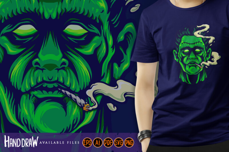 Frankenstein Smoking Cannabis Halloween