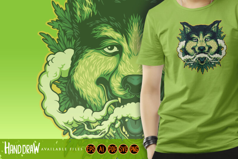 Wolf Weed Smoking Cannabis Clouds