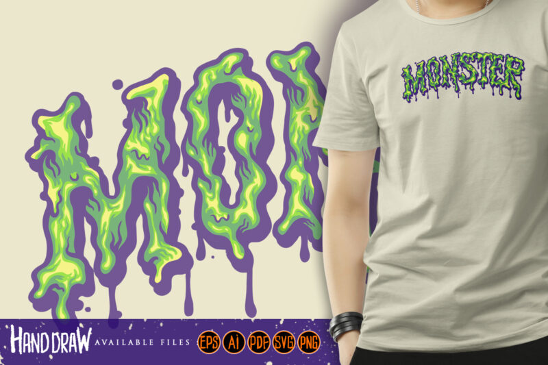 Melted Monster Font Hand Lettering