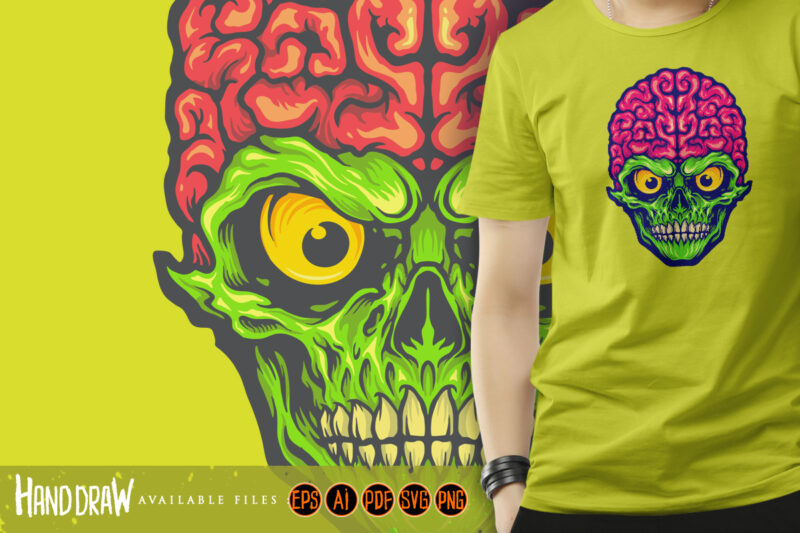 Our Brains Skull Mascot Logo Illustrations