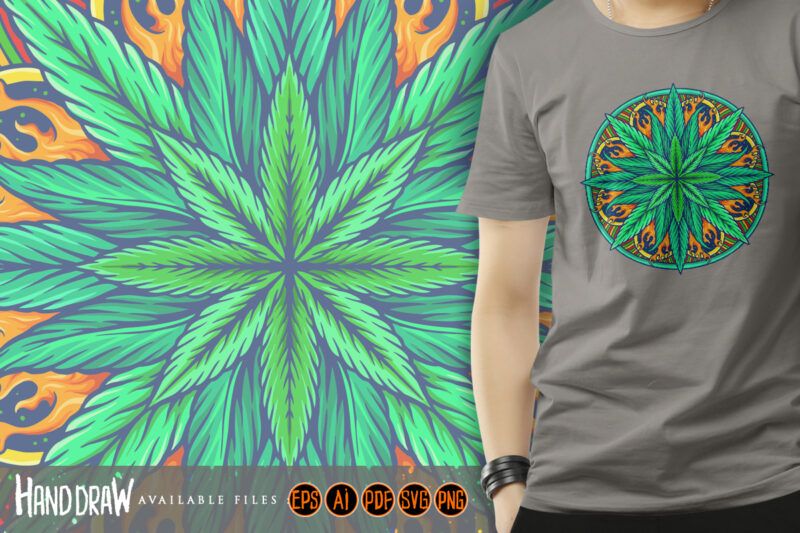 Weed Leaf Mandala Cannabis Marijuana