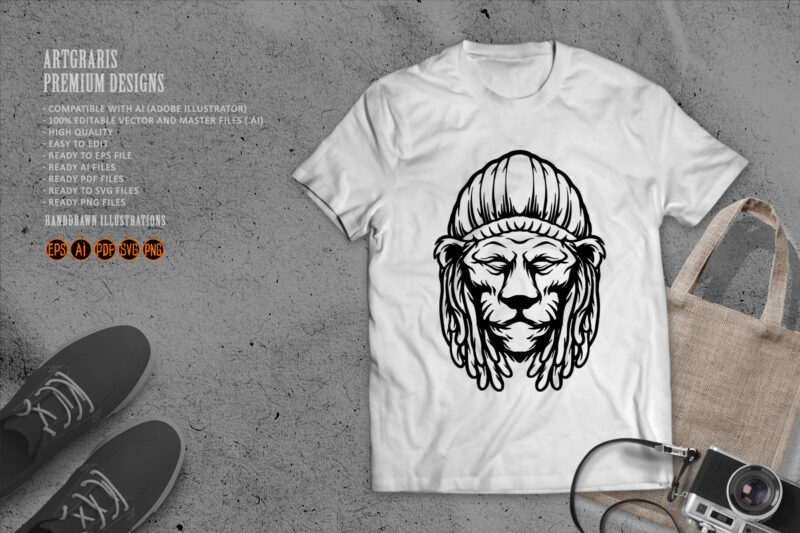 Rastafarian Lion Head Silhouette