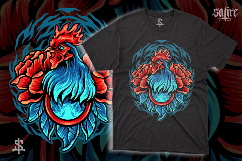 Rooster With Rose