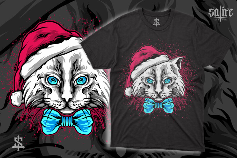Cat Christmas Illustration