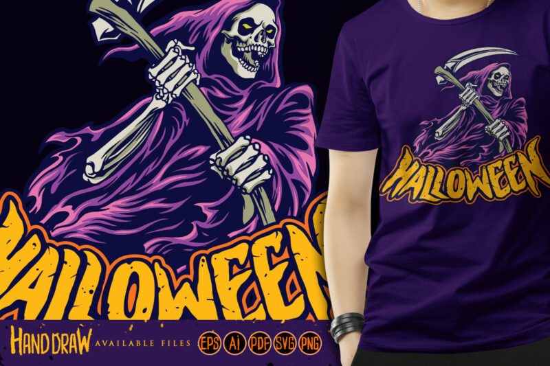 Halloween Skull Grim Reaper Terror