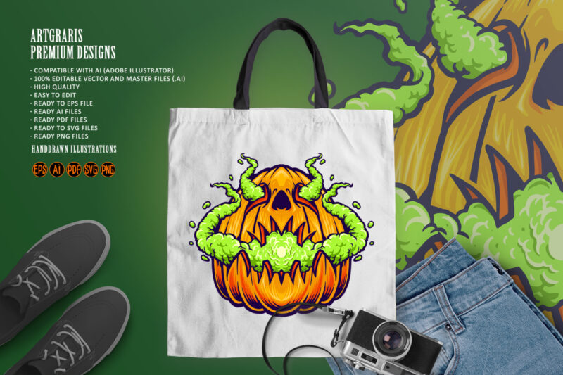 Pumpkins Vape Halloween Illustrations