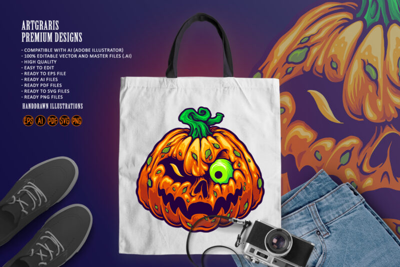 Monster Jack O Lantern Creepy Pumpkins Halloween
