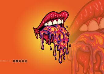 Trippy Girl Sexy Lips Psychedelic