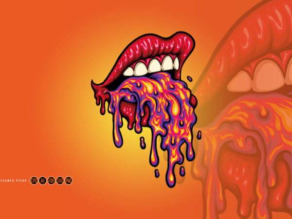 Trippy girl sexy lips psychedelic t shirt designs for sale