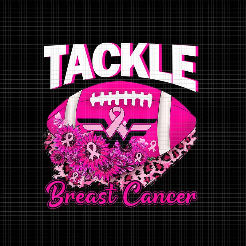 Tackle Breast Cancer Awareness Png, Tackle Cancer Football Png, Pink