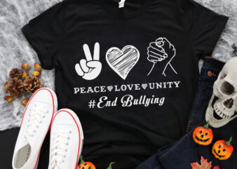 Peace Love Unity Svg, Day Orange Kids 2021 Anti Bullying Svg, Anti Bullying Svg t shirt illustration