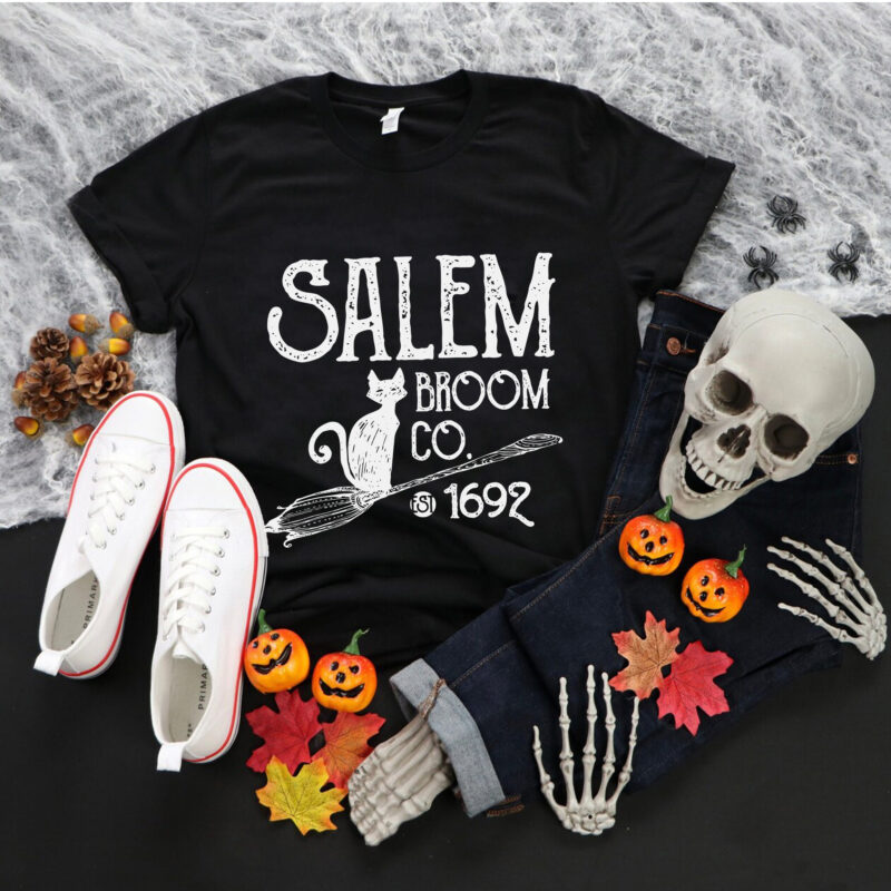 Salem Broom Co. Cute Witch Trials 1692 Svg, Women’s Halloween Svg, Halloween Svg, Cat Svg, Cat Halloween Svg