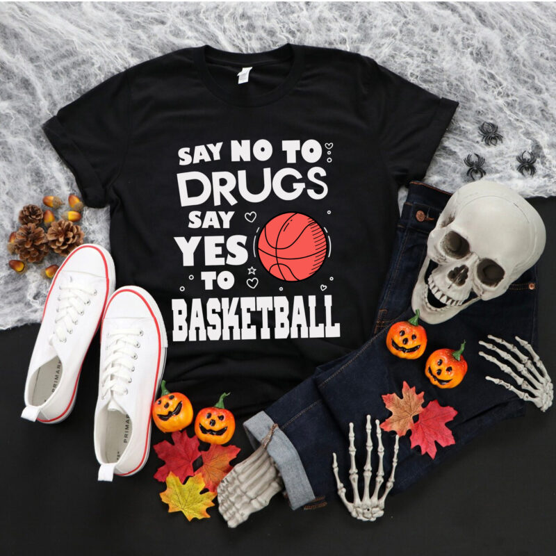 Say No To Drugs Say Yes To BasketBall Svg, BasketBall Svg, Red Ribbon Squad Week Svg