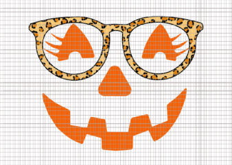 Jack O’ Lantern Pumpkin Face Women Leopard Svg, Jack O’ Lantern Svg, Pumpkin Svg, Halloween Svg