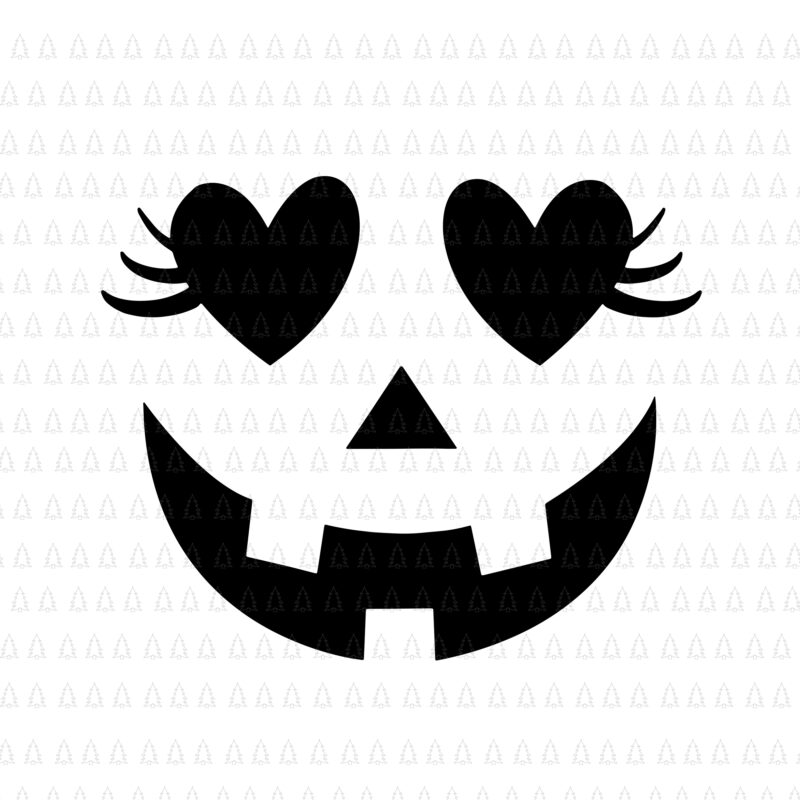 Heart Eye Jack O’ Lantern Svg, Eyelashes Women Svg, Jack O’ Lantern Svg, Halloween Svg