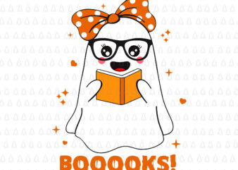 Womens Booooks Svg, Cute Ghost Reading Library Books Halloween Svg, Halloween Svg, Ghost Read Book Svg, Boo Book Svg