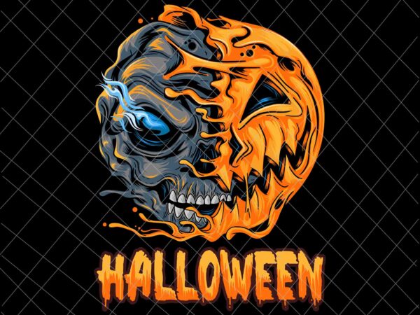 Halloween pumpkin skull zombie svg, skull halloween svg, pumpkin skull png, pumpkin halloween png graphic t shirt