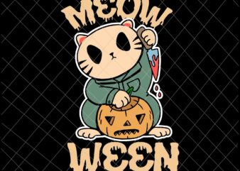 Meow Ween Svg, Halloween Cat Svg, Funny Cat Halloween Svg, Michael Myers Cat Svg, Michael Myers Halloween Svg