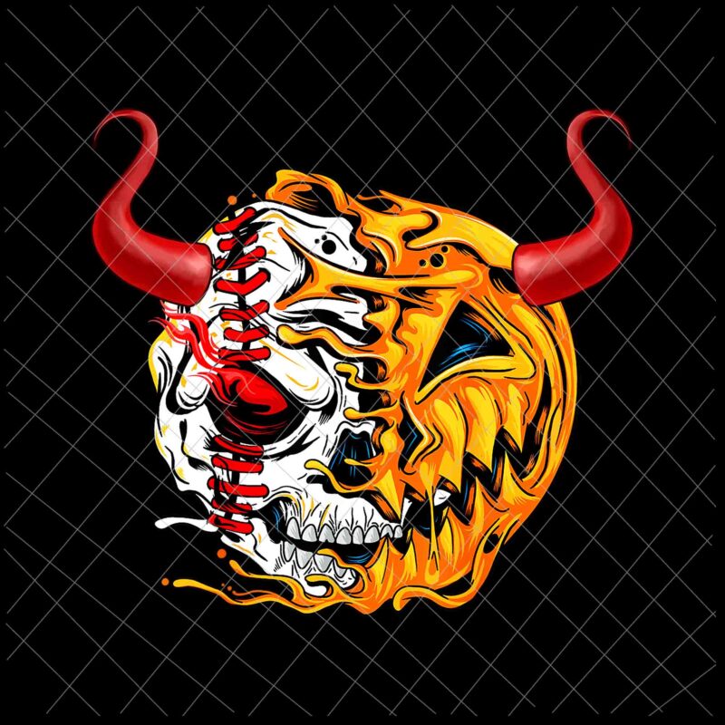 Halloween Pumpkin Devil Horns Png, Pumpkin Baseball Devil Horns Png, Pumpkin Devil Horns Png, Baseball Pumpkin Png