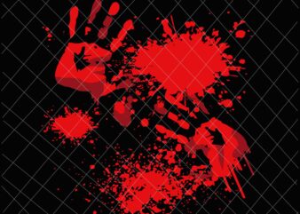 Blood Hands Blood Splatter Happy Halloween Svg, Blood Hands Halloween, Scary Halloween Svg