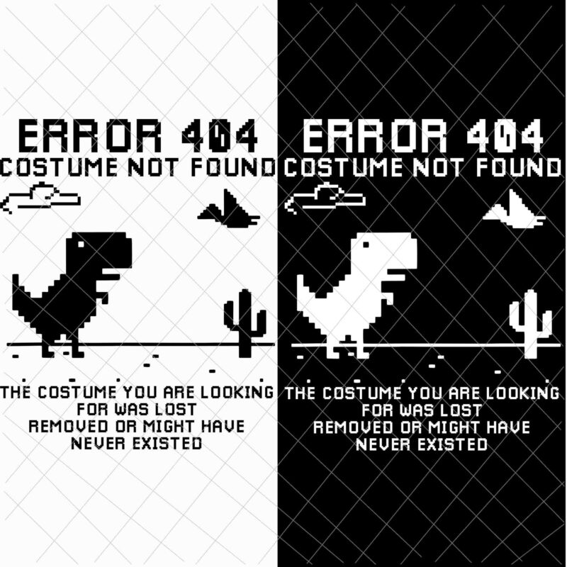 Dinosaur Error 404 Costume Not Found Code Halloween 2021 Svg, Dinosaur Error 404 Svg, Funny Halloween Dinosaur Svg