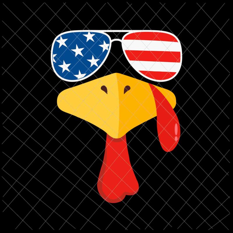 Turkey Face Thanksgiving Svg, Turkey Glasses Usa Svg, Funny Turkey Thanksgiving Svg, Thanksgiving 2021 Svg
