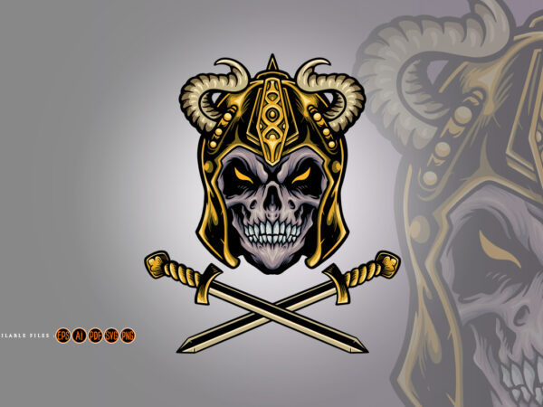 Viking skull warrior with helm blade mascot t shirt vector art Viking skull warrior with helm blade mascot t shirt vector art