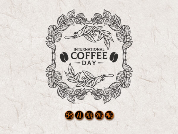 Vintage frame coffee plants silhouette t shirt vector art Vintage frame coffee plants silhouette t shirt vector art