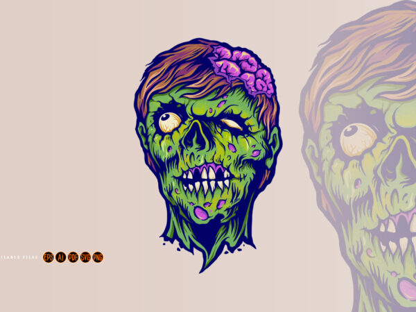 Vintage zombie horror illustrations t shirt vector art