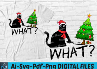 What Christmas cat t-shirt design, What christmas SVG, Black Cat killar the tree tshirt, Cat funny Christmas tshirt, Funny Cat cut tree tshirt, Cat christmas sweatshirts & hoodies
