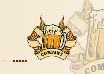 Wheats a glass Beer Badge Illustrations t shirt design for sale