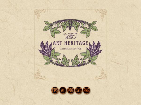 Wine heritage shield vintage logo t shirt design for sale