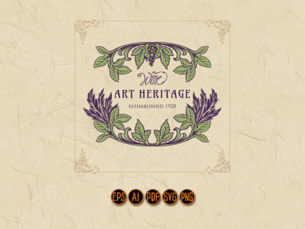 Wine heritage shield vintage logo t shirt design for sale Wine heritage shield vintage logo t shirt design for sale