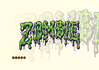 Zombie Horror Typeface Melt Illustrations