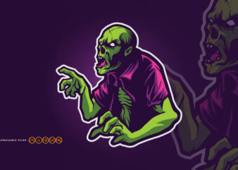 Zombie Scream Horror Illustration t shirt graphic design