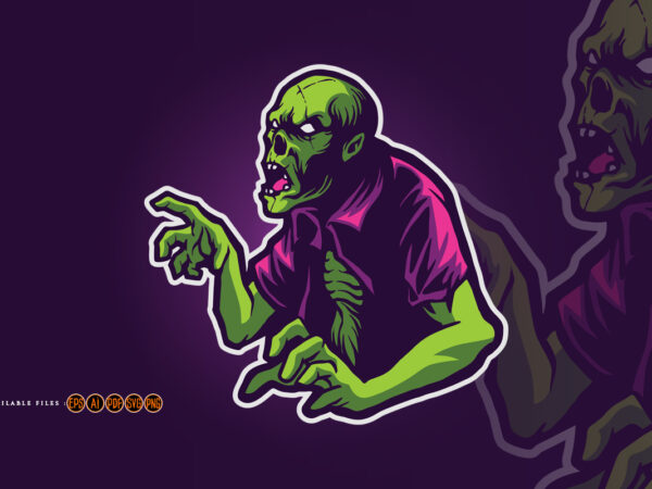 Zombie scream horror illustration t shirt graphic design