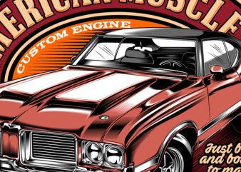 American Muscle Car Illustration graphic