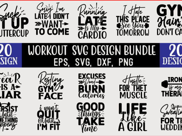 Workout svg t shirt design bundle