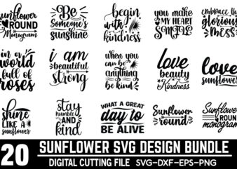 Sunflower Svg Bundle t shirt template vector