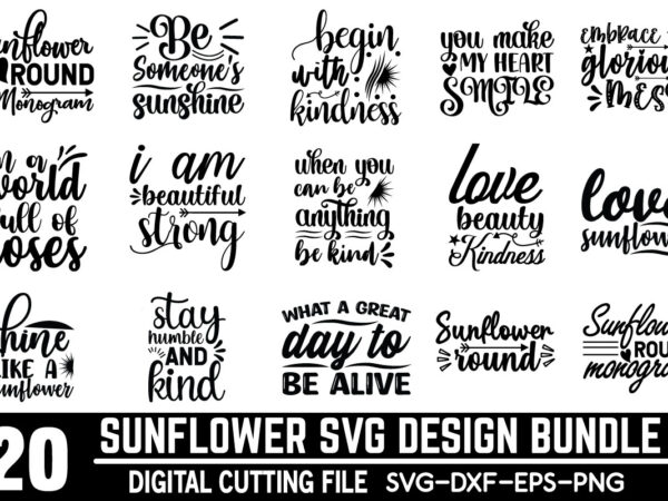 Sunflower svg bundle t shirt template vector