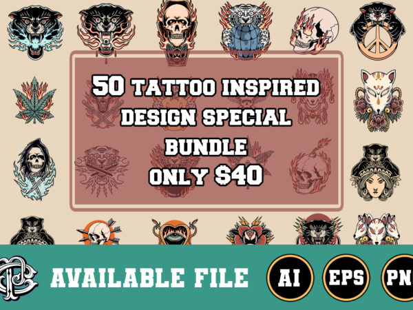50 tattoo inspired design bundle