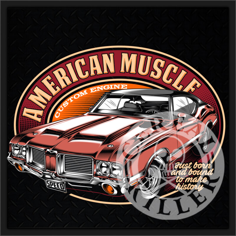 American Muscle Car Illustration graphic
