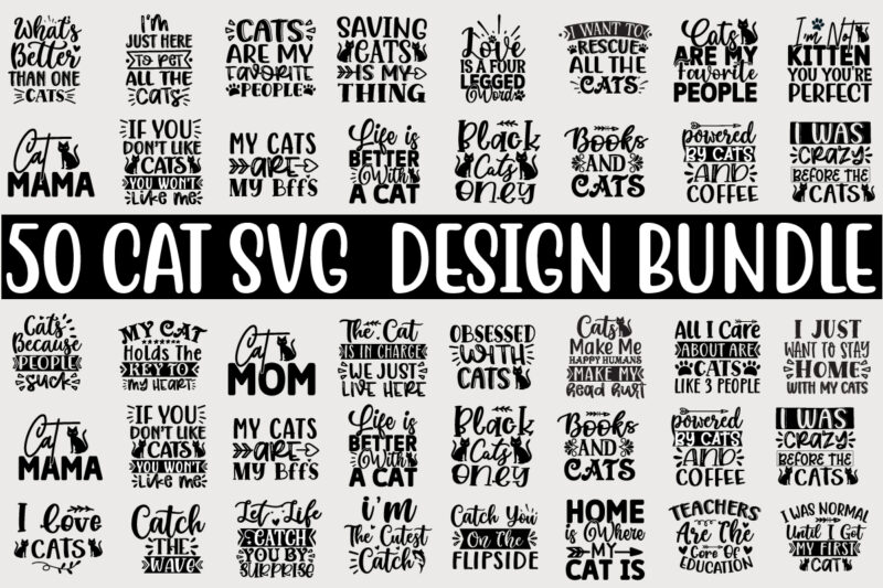 Cat SVG Quotes Design Bundle