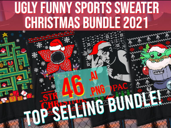 Ugly christmas sweater funny football christmas 2021 holiday joy bundle t shirt vector graphic
