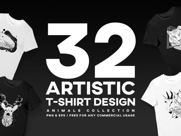 Artistic animal t-shirt designs bundle