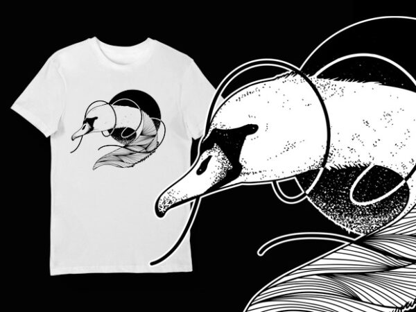 Artistic t-shirt design – animals collection: swan