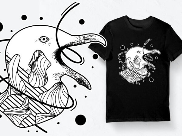 Artistic t-shirt design – animals collection: seagull