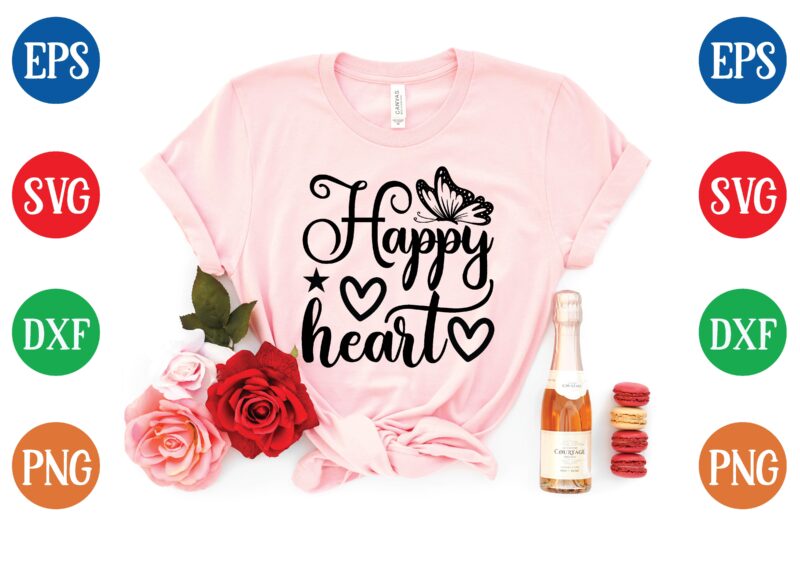 Happy heart graphic t shirt