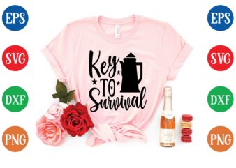 Key to survival t shirt vector illustration